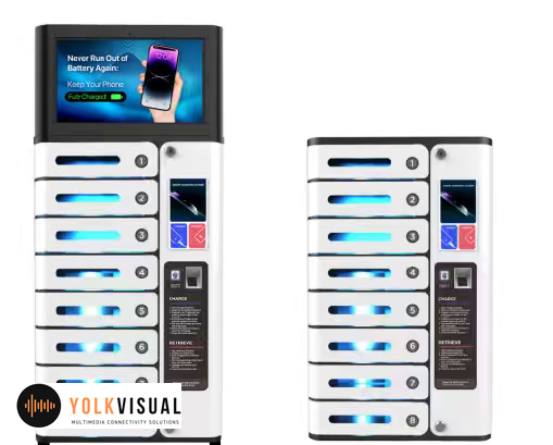 Locker de Carga Yolkvisual YV-LK08P con bloqueo por huella digital