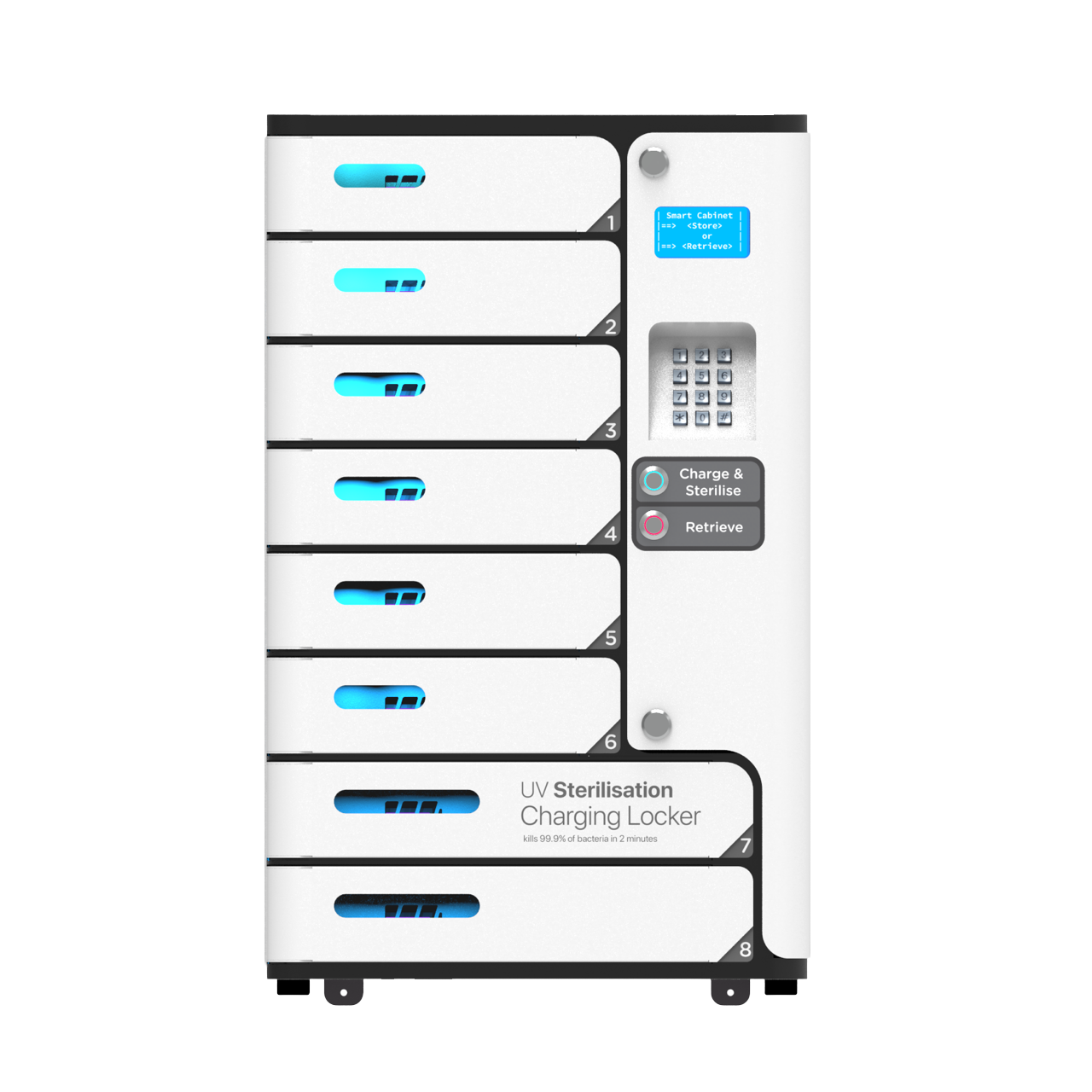 Locker de Carga Sanitizante UV-C 8 Compartimentos Yolkvisual YV-LK08U