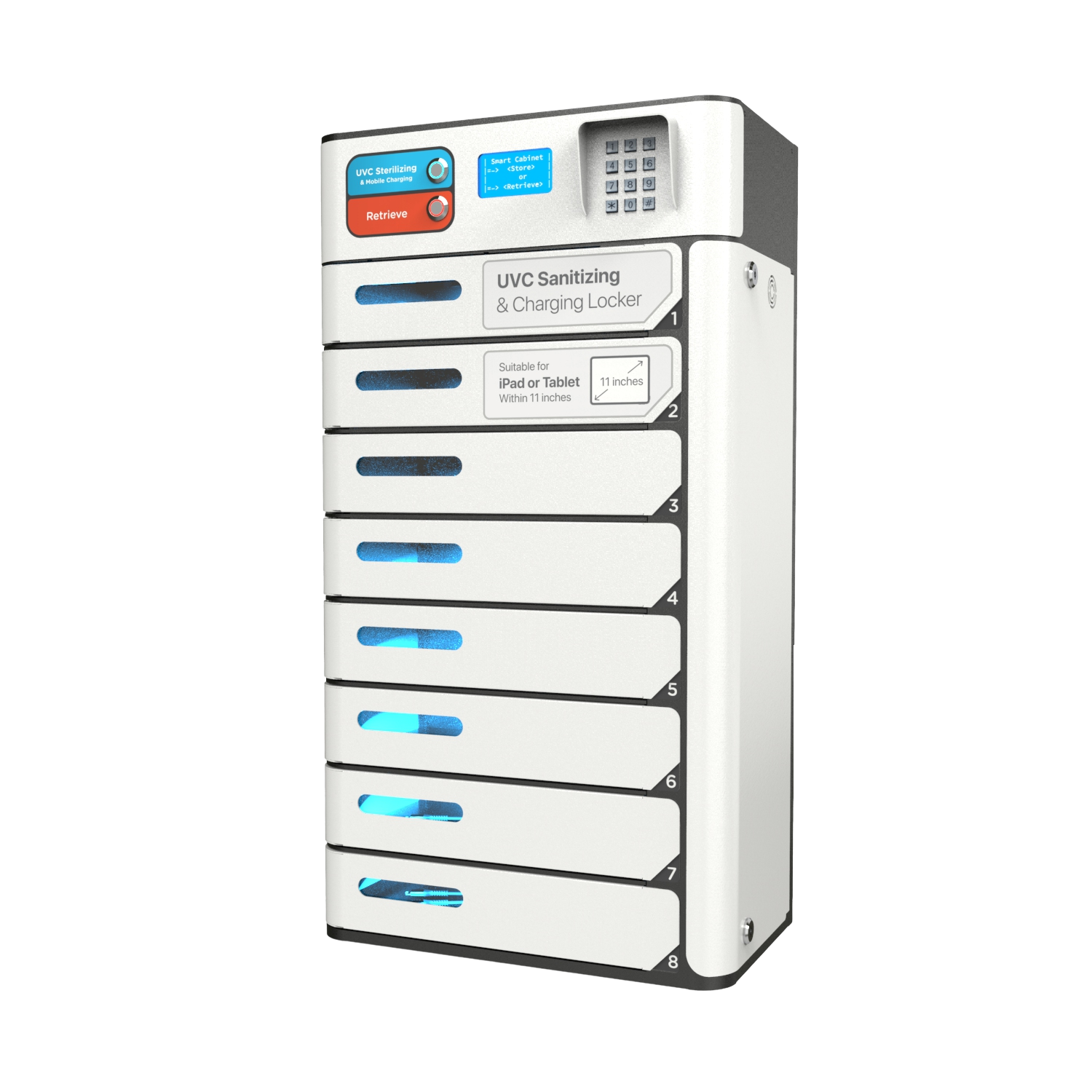 Locker de Carga para Tablets 8 Compartimentos Yolkvisual YV-LK08T