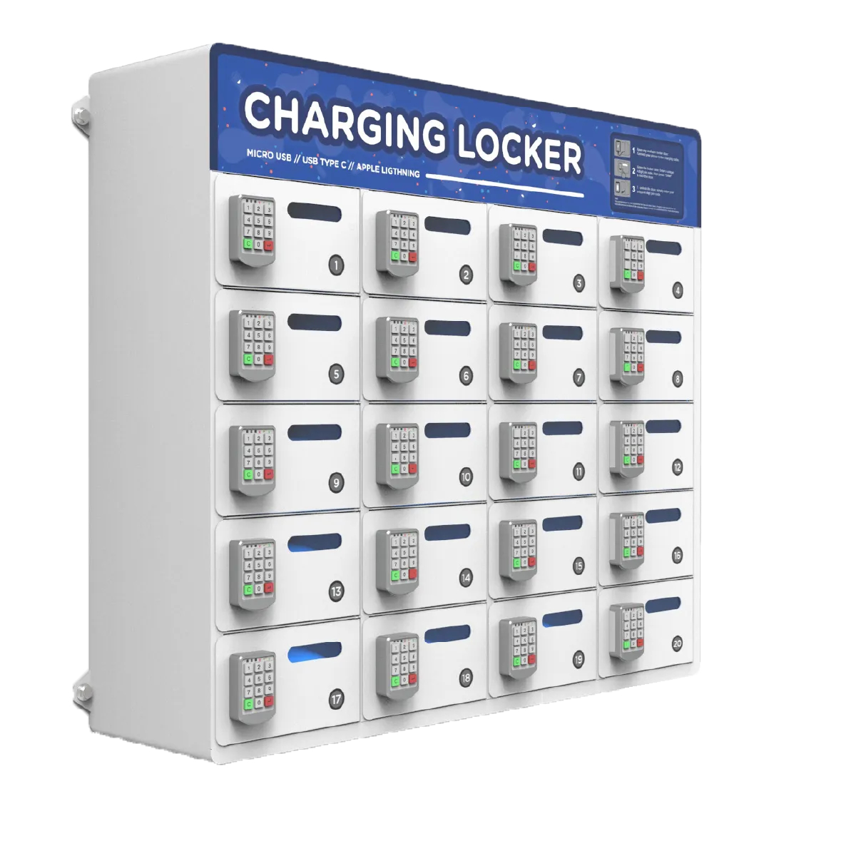 Locker de Carga Básico 20 Compartimentos Yolkvisual YV-LK20B