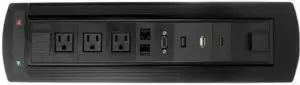 Multicontacto con usb para escritorio color negro