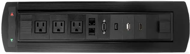 Multicontacto con usb para escritorio color negro